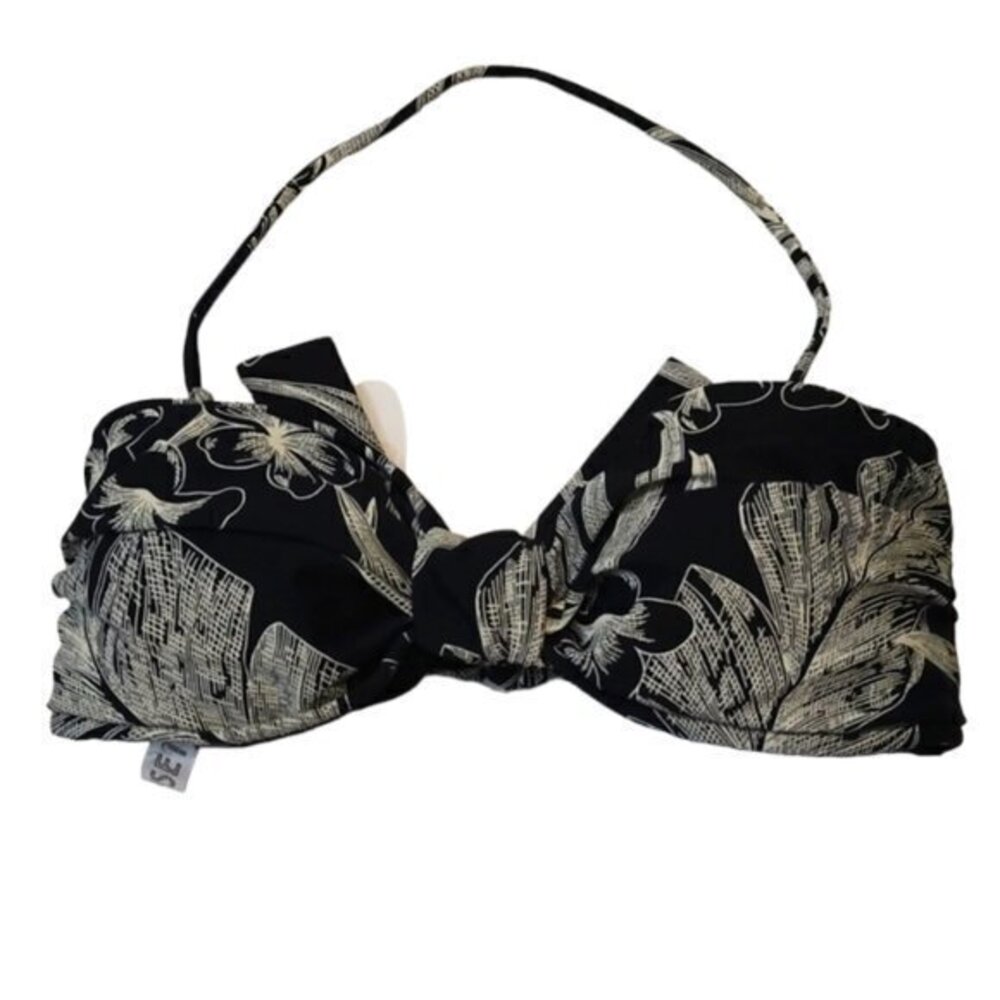 Sunset's Bikini Black White Top Size Medium NWT #7025